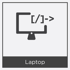 Laptop icon isolated on white background
