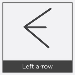Left arrow icon isolated on white background