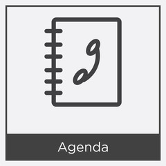 Agenda icon isolated on white background
