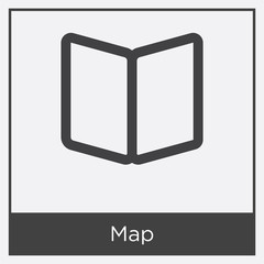 Map icon isolated on white background
