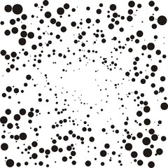 Pattern with circles, peas of different sizes randomly, randomly scattered on a white background.