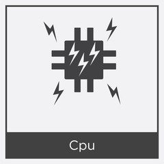 Cpu icon isolated on white background
