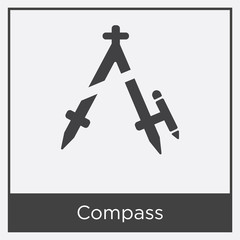 Compass icon isolated on white background