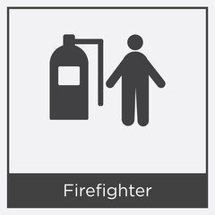 Firefighter icon isolated on white background