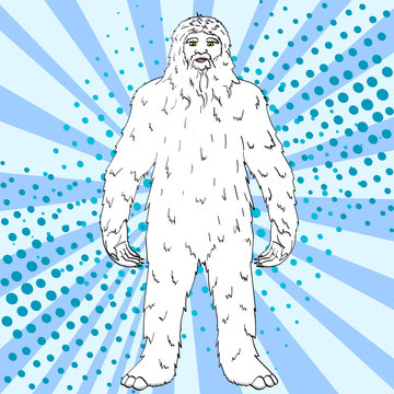 Pop art background vector Nepal, Yeti, Abominable Snowman ...