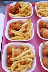 French fries and fried chicken nuggets delicious