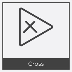 Cross icon isolated on white background