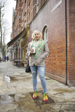 Portrait of a mixed race woman in an urban street