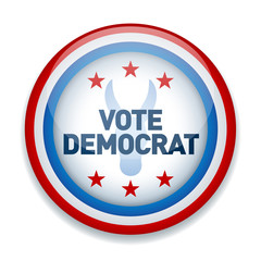 United States of America Presidential Election Democrat Button - Vector EPS10