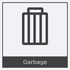 Garbage icon isolated on white background