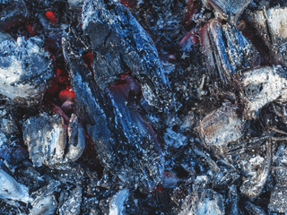 Hot black and red coals, fire. Background