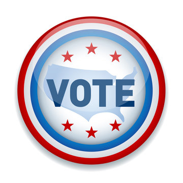 United States of America Presidential Election Vote Button - Vector EPS10