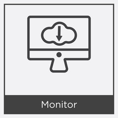 Monitor icon isolated on white background