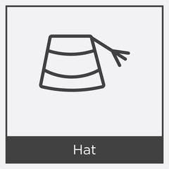 Hat icon isolated on white background