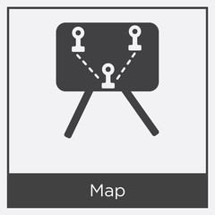 Map icon isolated on white background
