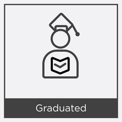 Graduated icon isolated on white background