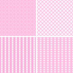 4 Pastel retro different seamless patterns tiling.