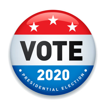 2020 United States of America Presidential Election Button - Vector Illustration.