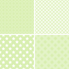 4 Cute different vector seamless patterns.