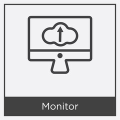 Monitor icon isolated on white background