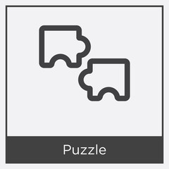 Puzzle icon isolated on white background