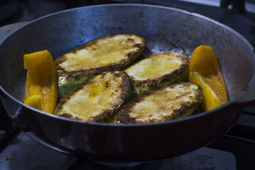  Fried zucchini with vegetables