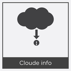 Cloude info icon isolated on white background