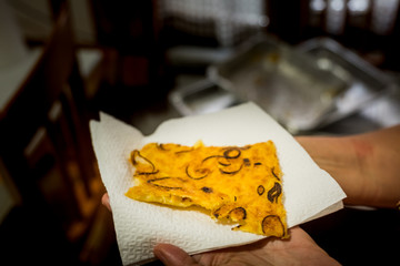 Genoese farinata prepared with chickpea flour