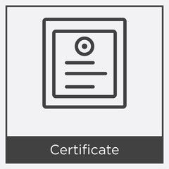 Certificate icon isolated on white background