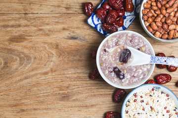 Eight Treasure Congee on traditional chinese festive porridge,