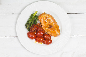 a dish of chicken breast