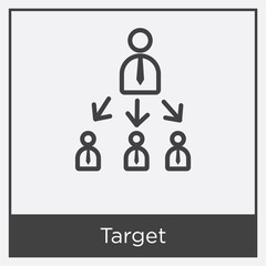 Target icon isolated on white background