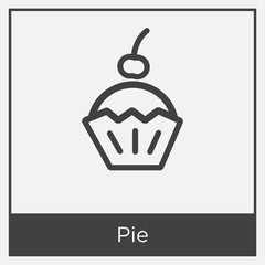 Pie icon isolated on white background