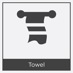 Towel icon isolated on white background