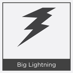 Big Lightning icon isolated on white background