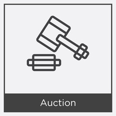 Auction icon isolated on white background