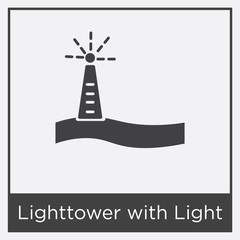 Lighttower with Light icon isolated on white background