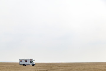 Wohnmobil am Strand auf der Insel Röm, Dänemark
