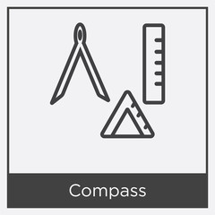 Compass icon isolated on white background