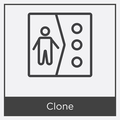 Clone icon isolated on white background