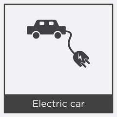 Electric car icon isolated on white background