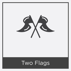 Obraz premium Two Flags icon isolated on white background