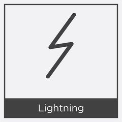 Lightning icon isolated on white background