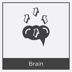 Brain icon isolated on white background