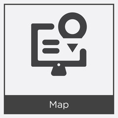Map icon isolated on white background