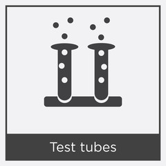 Test tubes icon isolated on white background