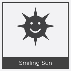 Smiling Sun icon isolated on white background