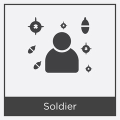 Soldier icon isolated on white background