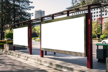 Obraz premium Bus Stop Advertisement Mockup Urban City Environment China Asia_