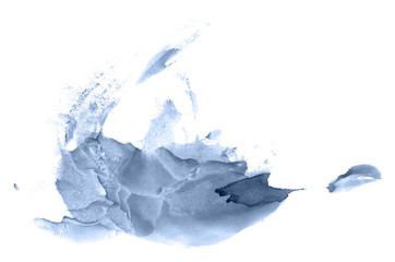 Abstract watercolor background hand-drawn on paper. Volumetric smoke elements. Blue, Navy Peony color. For design, web, card, text, decoration, surfaces.